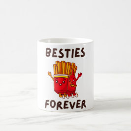 Besties Forever Cute Ketchup French Fries Kaffemugg