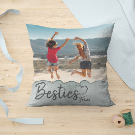 Besties Forever Photo Dekorativ kudde