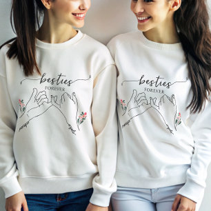 Besties Forever Pinky Promise Flower Anpassningsba T Shirt