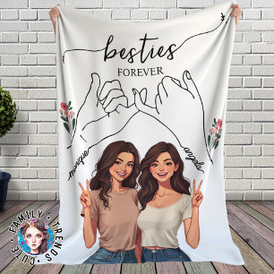 Besties Forever Pinky PromiseCustom Fleecefilt