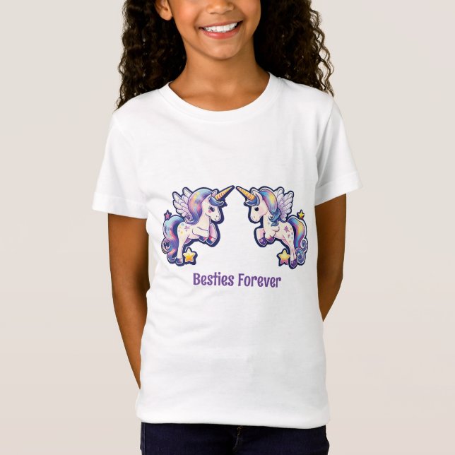 Besties Forever Unicorn T Shirt (Framsida)