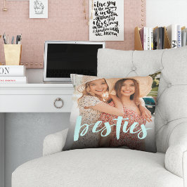 Besties | Foto för bästa vänner - övertäckning Kudde