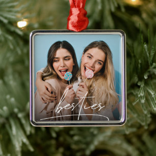 Besties Foto för bästa vänner, typdiagram Julgransprydnad Metall