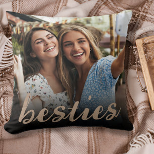 Besties   Fotogåva med bästa vänner Kudde