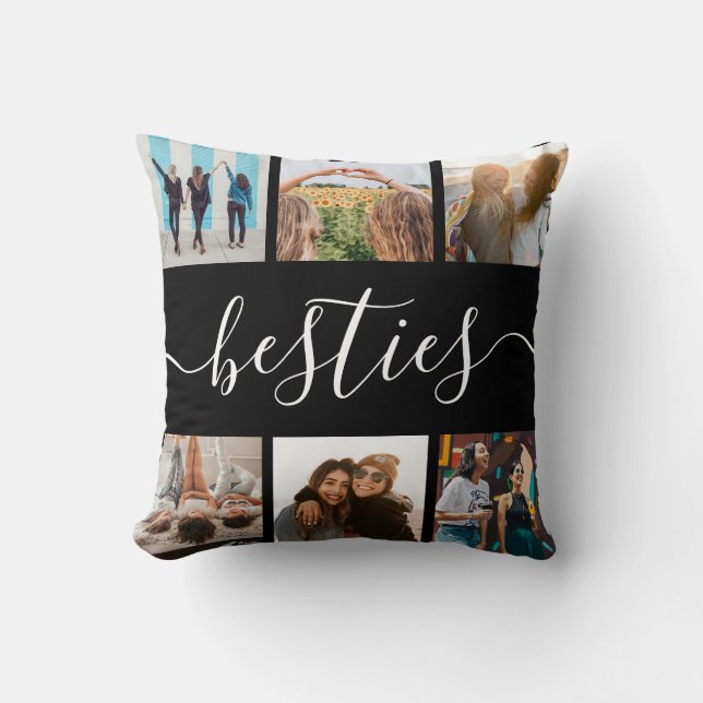 Besties Friend Photo Collage Kudde (Framsida)