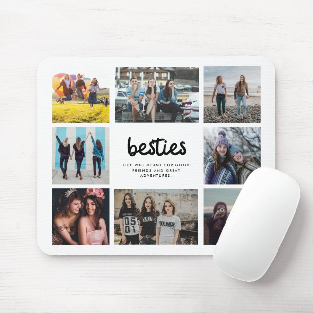 Besties Friend Quote åttafoto Collage Musmatta (Med mus)