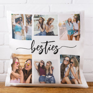 Besties Friends 6 Photo Collage Keepsak Kudde
