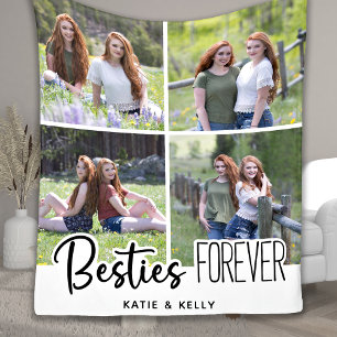 Besties Friends Forever Photo Collage Fleecefilt