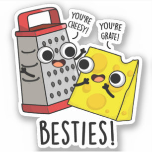 Besties Funny Cheese Grater Pun Klistermärken