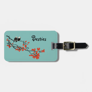 Besties Gift Two Birds on Träd Gren Luggage Tag Bagagebricka
