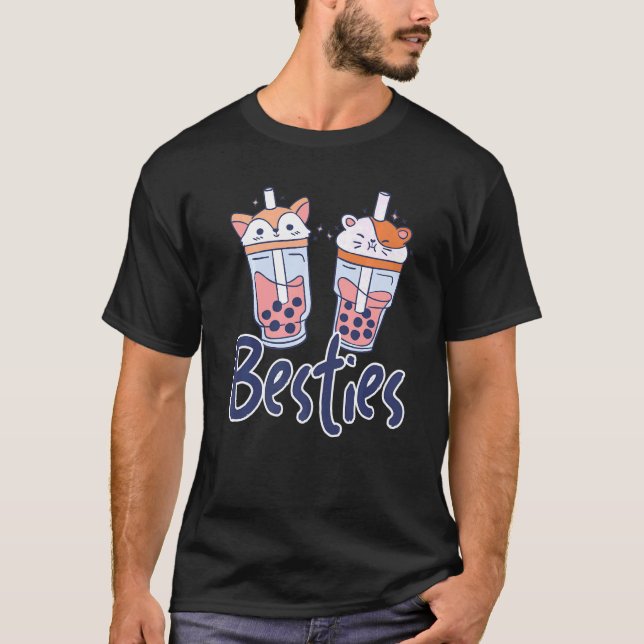 Besties Graphic Tea Drinker Tea Brewing Kopp O T Shirt (Framsida)