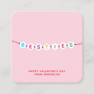 Besties gullig vänskap bracelet rosa Valentine's Tilläggskort