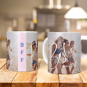 Besties i Trendigets skript Två foton med hjärta Kaffemugg