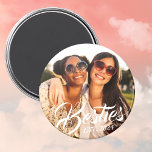 Besties Magnet for Best Friends BFF Photo Magnet<br><div class="desc">Anpassningsbarnas fotomagnet för bästa vänner med "Besties" och "Est. 20XX" för ditt BFF-fotoår och personlig för att bli bästa vänner.</div>