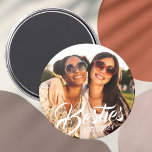 Besties Magnet for Best Friends BFF Photo Magnet<br><div class="desc">Anpassningsbarnas fotomagnet för bästa vänner med "Besties" och "Est. 20XX" för ditt BFF-fotoår och personlig för att bli bästa vänner.</div>