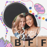 Besties Magnet for Best Friends BFF Photo Magnet<br><div class="desc">Anpassningsbarnas fotomagnet för bästa vänner med "Besties" och "Est. 20XX" för ditt BFF-fotoår och personlig för att bli bästa vänner.</div>