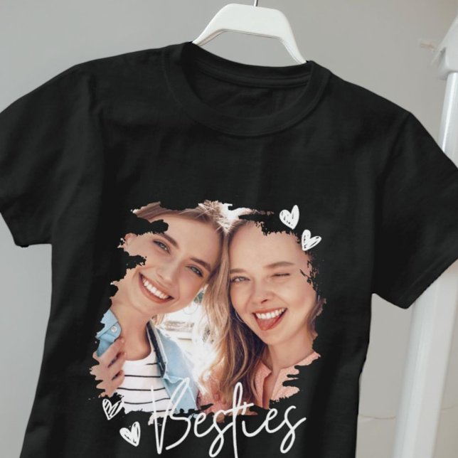 Besties Modern Coola Hearts Best Friends Photo T Shirt (Skapare uppladdad)