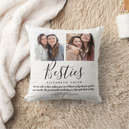 Besties Modern Script Best Friends-offertfoto Kudde