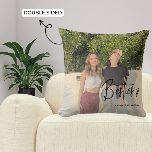 Besties Modern Script Best Friends Photo Elegant T Kudde