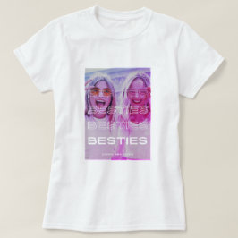 Besties | Modern text och färgstark fotoeffekt T Shirt