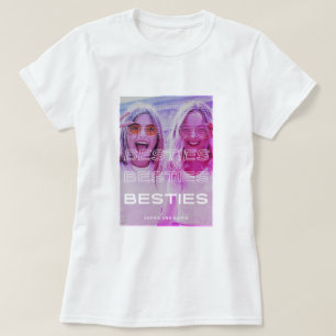 Besties   Modern text och färgstark fotoeffekt T Shirt
