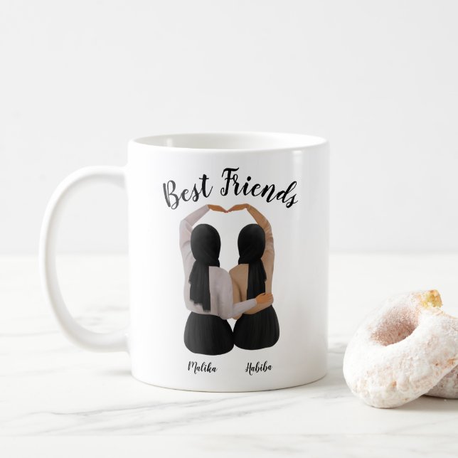Besties Personlig Hijabi Gift Kaffemugg (Med munk)