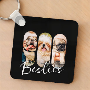 Besties Pet Simple Modern Play Three Photo Nyckelring
