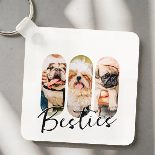 Besties Pet Simple Modern Play Three Photo Nyckelring