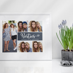 Besties Photo Collage Best Friends Poster