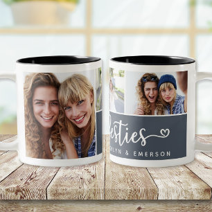 Besties Photo Collage Best Friends Två-Tonad Mugg