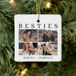 Besties Photo Collage Friendship Keepsake Gift Julgransprydnad Keramik