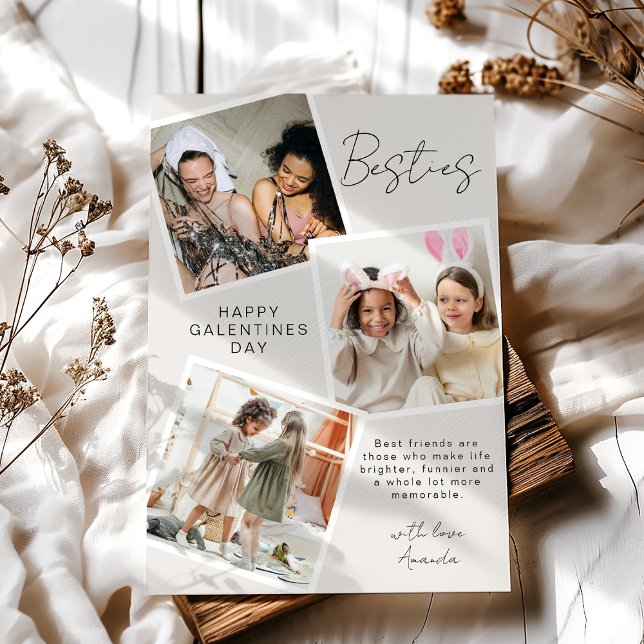 Besties Photo Collage | Galentines Day Julkort (Skapare uppladdad)