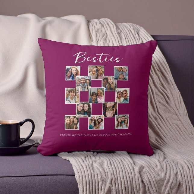 Besties Photo Collage modern friensgiving Kudde (Skapare uppladdad)