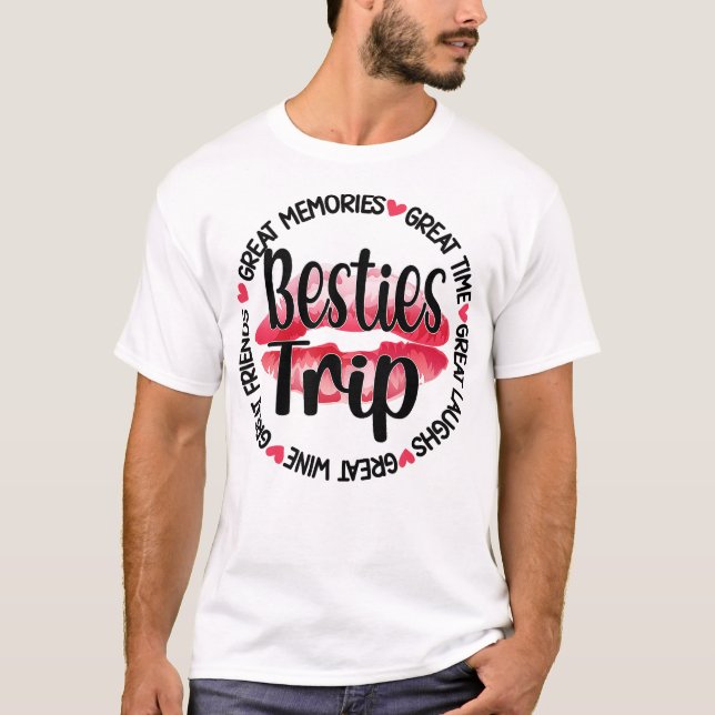 Besties Resa Best Friend Vacation Travel Girls Nig T Shirt (Framsida)