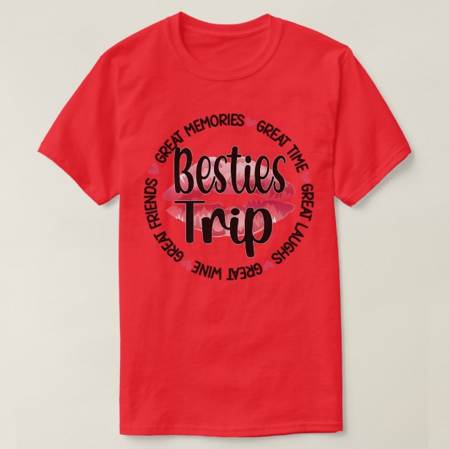 Besties Resa Best Friend Vacation Travel Girls Nig T Shirt (Design framsida)