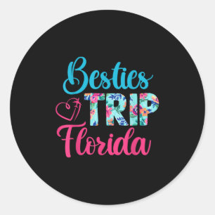 Besties Resa Florida Vacation Matching Best Friend Runt Klistermärke