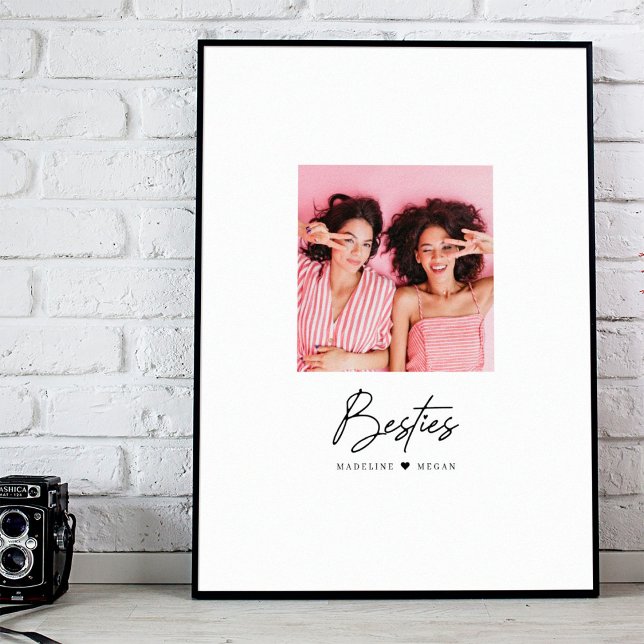 Besties Script Photo Best Friends Heart-Anpassning Poster (Skapare uppladdad)