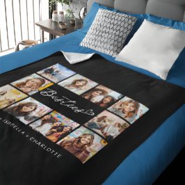 Besties Ten Photo collage Modern BBF Sleek Black Fleecefilt