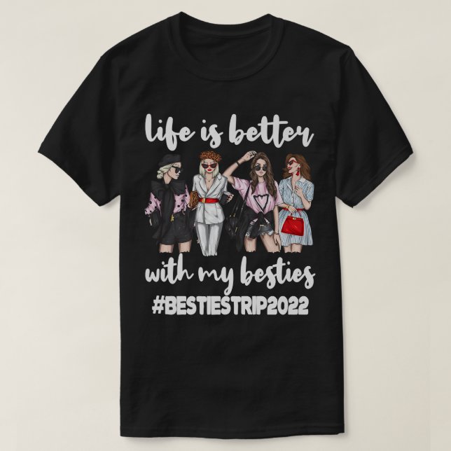 Besties Trip 2022 Best Friend Vacation Travel Girl T Shirt (Design framsida)