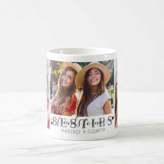 BESTIES Vänner för skript 3 Photo Personalize Kaffemugg (Center)