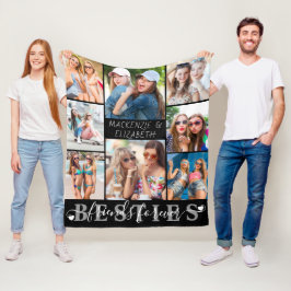 BESTIES Vänner för skript 8 Photo Black Fleecefilt