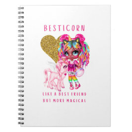 Bestkompis Gift for Girls, Magic Unicorn Rosa Anteckningsbok