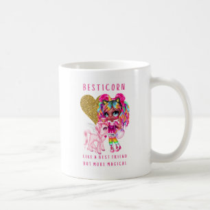 Bestkompis Gift for Girls, Magic Unicorn Rosa Kaffemugg