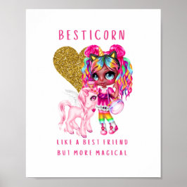 Bestkompis Gift for Girls, Magic Unicorn Rosa Poster