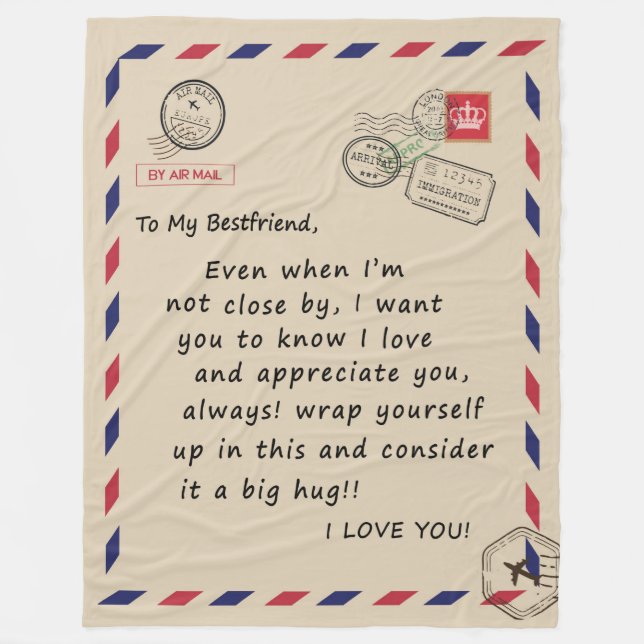 Bestkompis Gift| Till min bestvän i Kärlek Fleecefilt (Framsidan)