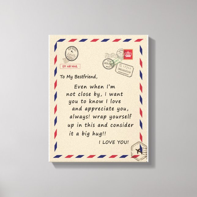 Bestkompis Gift | Till min Bestvän I Kärlek You Canvastryck (Framsida)