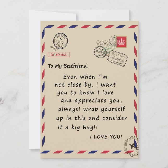 Bestkompis Gift | Till min Bestvän I Kärlek You Julkort (Framsida)