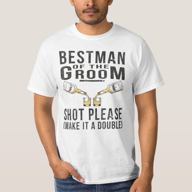 Bestman från Groom Shot, tack Tee Shirt (Framsida)