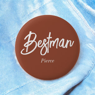 Bestman Terracotta Brown White Button Knapp