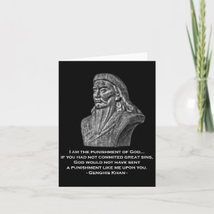 Bestrålning av Gud - Genghis Khan Quote Kort